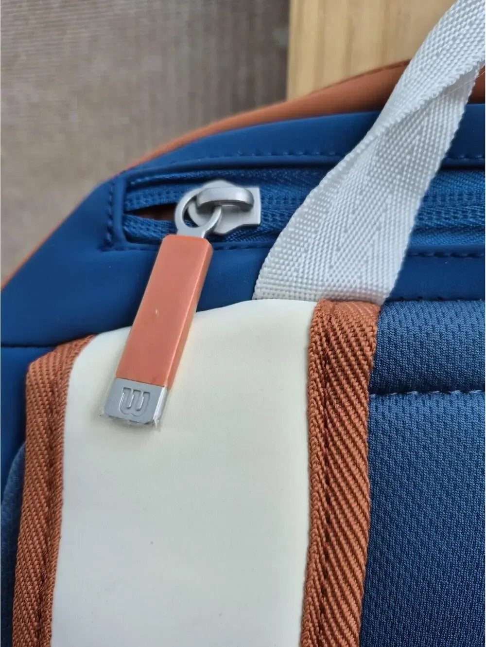 Wilson Roland Garros Super Tour Tennis Backpack 2 Racket Bag Blue / White / Navy - Picture 11 of 12